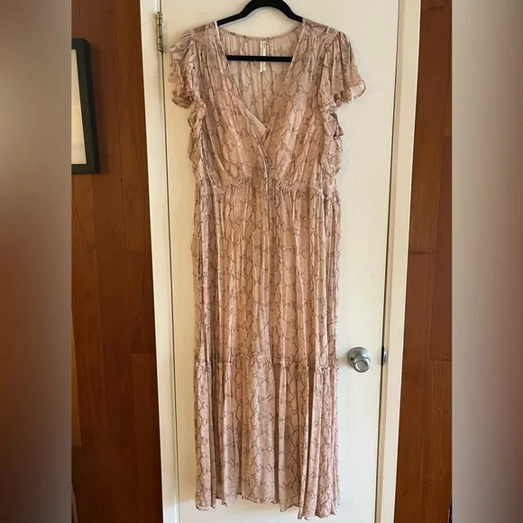 Anthropologie V-Neck Flutter-Sleeve Dress - Picture 2 of 6